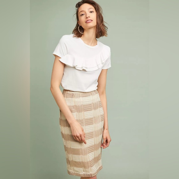 Anthropologie Sunday in Brooklyn Naomi Striped Midi Skirt Knit Size Small NWT